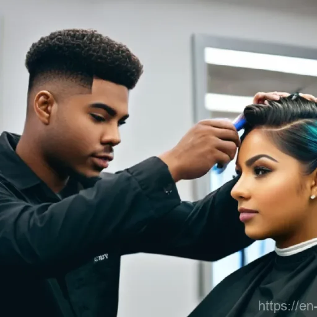 헤어디자이너 자격증 취득 방법 - "A diverse group of cosmetology students, male and female, of various ethnicities and ages, are acti...