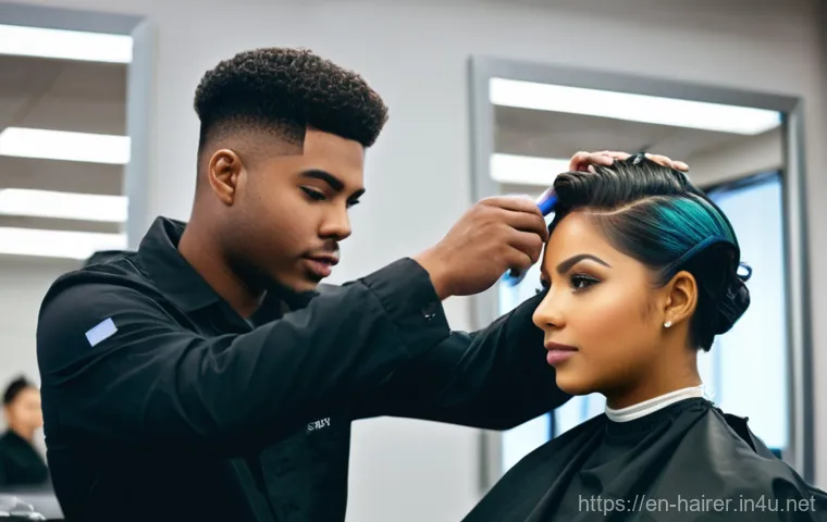 헤어디자이너 자격증 취득 방법 - "A diverse group of cosmetology students, male and female, of various ethnicities and ages, are acti...