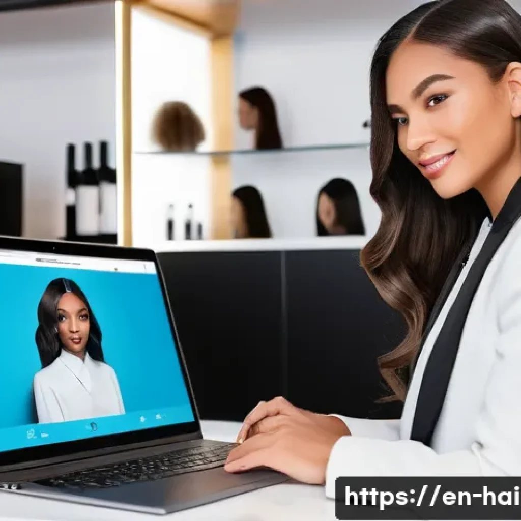 헤어디자이너 해외 취업 준비 - A professional hair designer working in a modern, upscale salon in London, showcasing a diverse port...