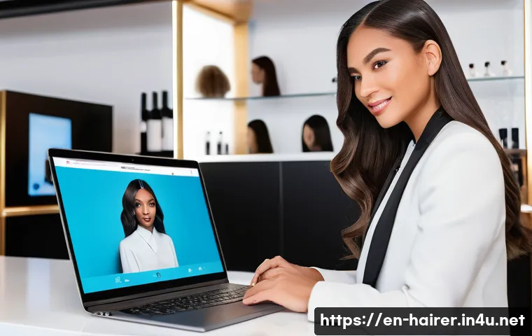 헤어디자이너 해외 취업 준비 - A professional hair designer working in a modern, upscale salon in London, showcasing a diverse port...